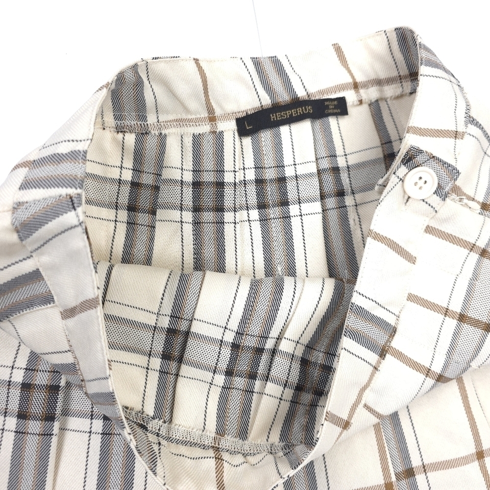 Hesperus Plaid Cream and Brown Women's Skirt Sz 6 Junior Lg - Picture 7 of 8